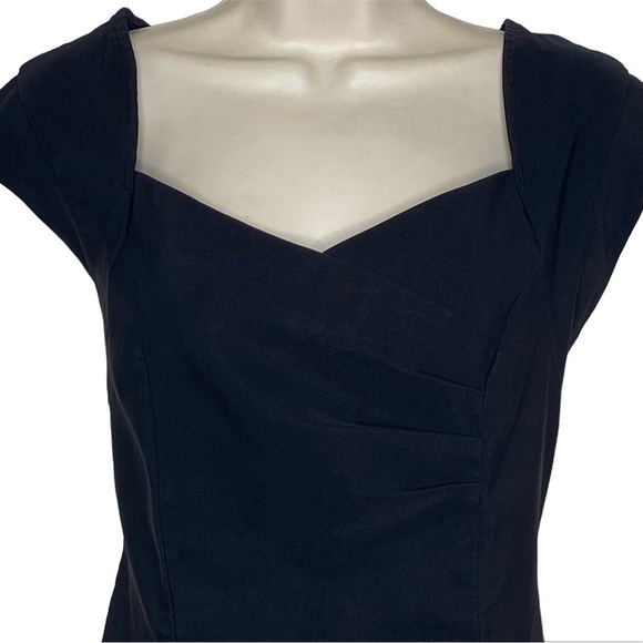 Dots Juniors A-Line Dress S Black Sweetheart Neckline Pockets Knee Length LBD - Picture 7 of 13